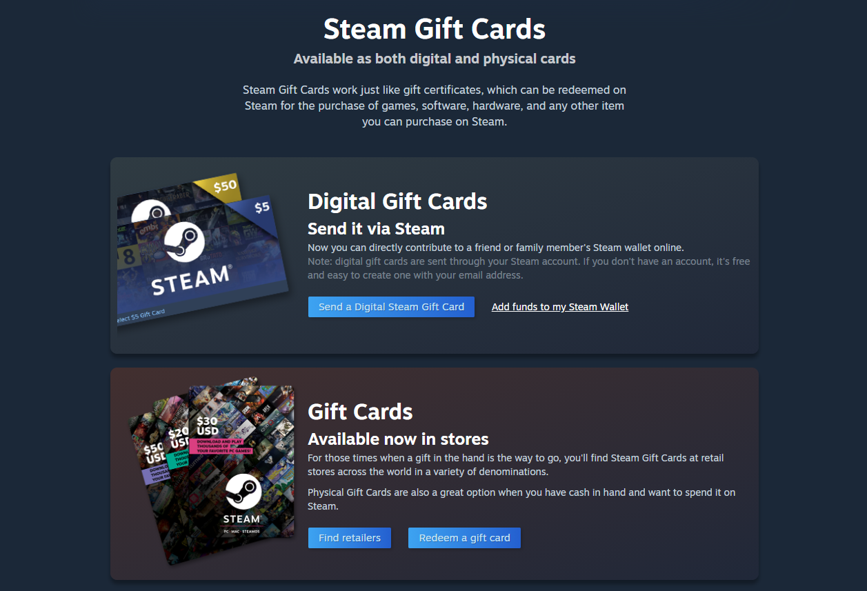Steam Gift Cards 